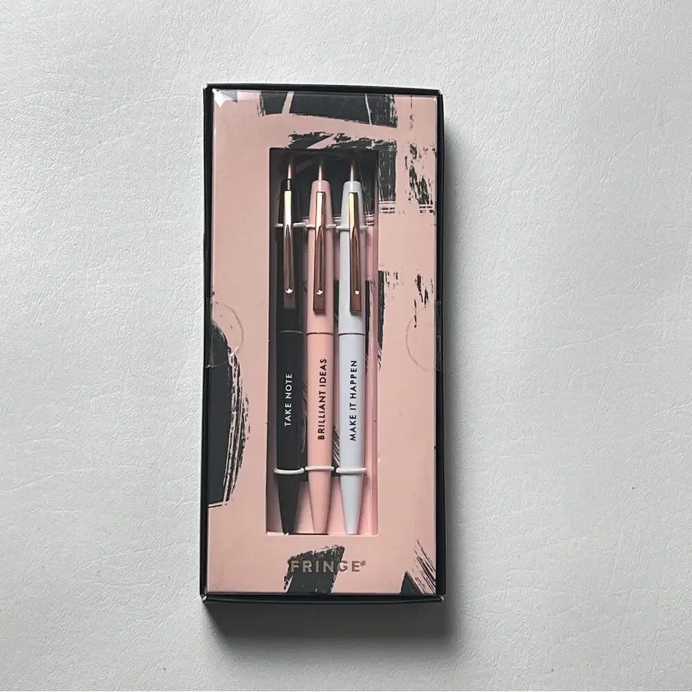 FRINGE Three Pack Stylo Ensemble Motivational Inspirational  Pen SET